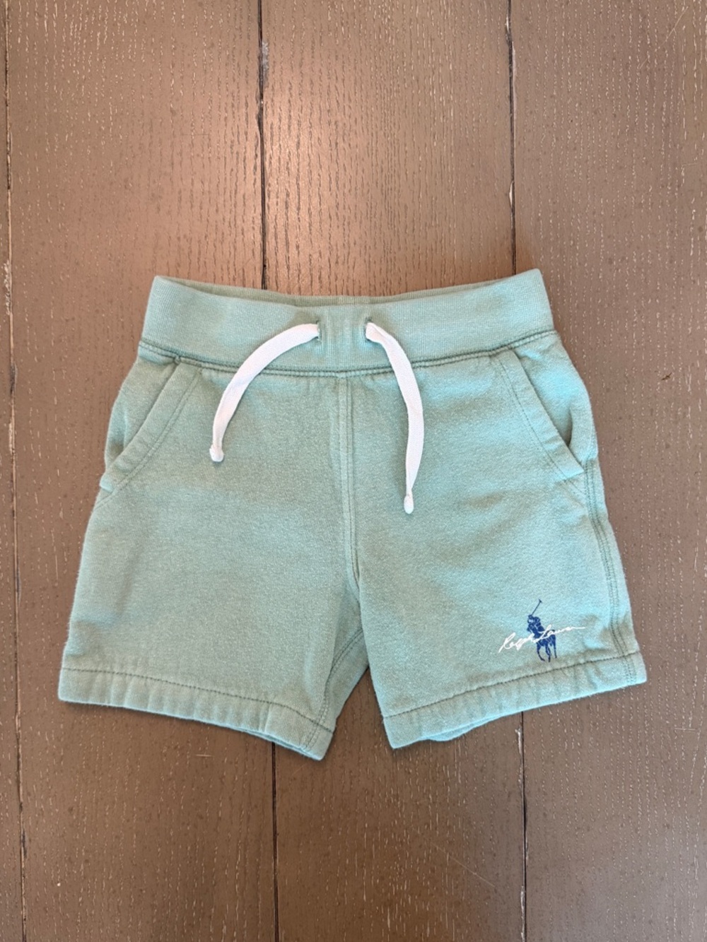 Polo Ralph Lauren Toddler Boys’ Pull-On Green Fleece Drawstring Shorts • Size 3T
